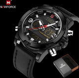 NAVIFORCE Leather Quartz Watch Men's Sport Wristwatch