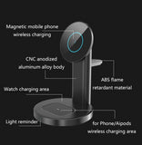 Magsafe Magnetic 3 in 1 Wireless Charger Stand 15W Fast Charge Mobile Phone Watch Headphones