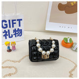 Children's Bag Pearl Tote Bag Princess Bag Mini Pearl Tote Bag Cute Girl Bag Ribbed Bag