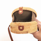 Straw Bag Summer Beach Bag Round Women's Shoulder Bag Messenger Bag