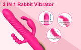 FUN MATES Rabbit Vibrator 3 in 1 Dildo Vibrator 7Thrusting+10 Vibration G spot Vibrator Clitoral Stimulator Vagina Anal