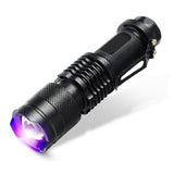 Zoomable LED UV Flashlight SK68 Violet Light 1200LM Adjustable Focus 3 Modes  Lamp Used By AA Or 14500 Battery(365nm)