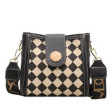 Checkerboard Women's Bag Fashion Small Square Bag Simple Bag New Texture Stitching Bag Messenger Bag