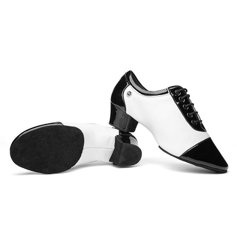 Men's Professional Dancing Shoe Indoor Modern Tango Ballroom Latin Black White Man Dance Shoes