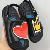 Crown and Red Heart Mini Sandals Summer Rain Shoes Jelly Shoe