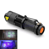 Mini 3 Modes LED UV Flashlight Q5 SK68 Waterproof Zoomable  Lantern Torch 395nm Violet Light Lamp Used By AA Or 14500