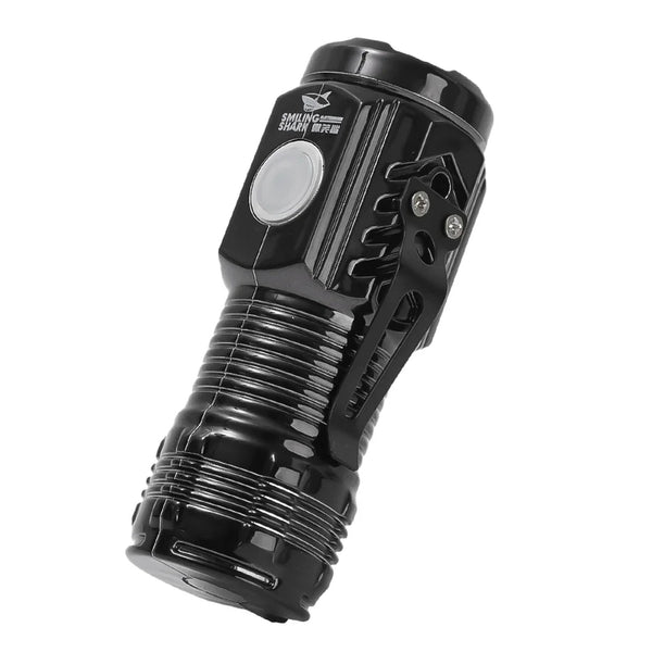 Mini Powerful LED Flashlight USB Rechargeable Strong Light Torch with Three Eye Flashlight Portable Camping Fishing Lantern