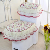 Lace 3 piece Set Toilet Seat Cover U-shaped  Mats Bathroom Decoration