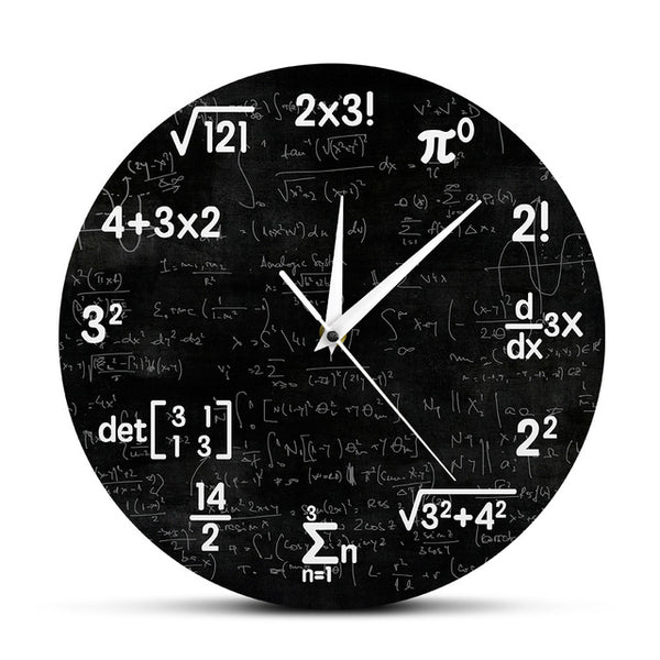 Mathematical Equation Symbols Wall Clock