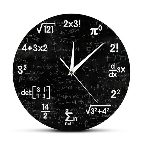 Mathematical Equation Symbols Wall Clock