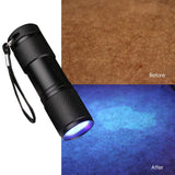 Mini 9LED UV Flashlight Ultraviolet Ultra Violet Invisible Ink Marker Detection Torch Light 3AAA UV Lamp