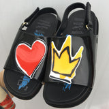 Crown and Red Heart Mini Sandals Summer Rain Shoes Jelly Shoe