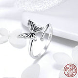 925 Sterling Silver Jewelry Set Vintage Butterfly Rings & Earrings Jewelry Sets Wedding Engagement Jewelry