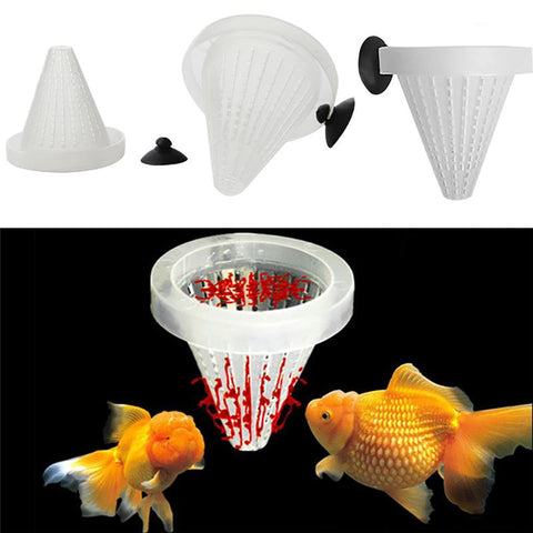 Aquarium Fish Food Feeder Sucker 6.8*6.7cm Plastic White Funnel Feeder Bloodworm Fish Aquarium Food Pet Easy To Use Funne Cup 1