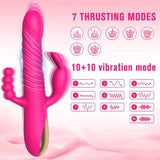 FUN MATES Rabbit Vibrator 3 in 1 Dildo Vibrator 7Thrusting+10 Vibration G spot Vibrator Clitoral Stimulator Vagina Anal