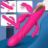 FUN MATES Rabbit Vibrator 3 in 1 Dildo Vibrator 7Thrusting+10 Vibration G spot Vibrator Clitoral Stimulator Vagina Anal