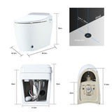 Heated seat intelligent toilet, integrated toilet, automatic flushing water tank toilet, with foot sensor flushing, white night