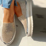 Wearing thick soled lazy casual rhinestones, Korean version versatile student shoe trend