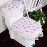 Lace 3 piece Set Toilet Seat Cover U-shaped  Mats Bathroom Decoration