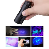 Mini 9LED UV Flashlight Ultraviolet Ultra Violet Invisible Ink Marker Detection Torch Light 3AAA UV Lamp