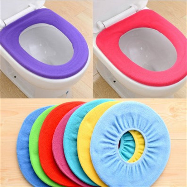 O-Shape Universal Toilet Ring Polyester Thickened Toilet Seat Cover Seat Toilet Cover Toilet Cleaning Dust Cover