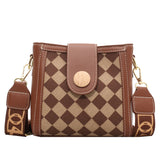 Checkerboard Women's Bag Fashion Small Square Bag Simple Bag New Texture Stitching Bag Messenger Bag