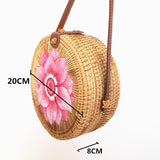 Straw Bag Summer Beach Bag Round Women's Shoulder Bag Messenger Bag