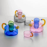 Creative Heat Resistant Glass Teapots Pitcher Suitable Household Teaware Lover Tea Sets Kettle Water Cup Bottle Cooker Usable