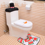 3PC Christmas Closestool Cover Santa Claus Toilet Seat And Tissue Cover Set Christmas Decorations For Bathroom Mat kerst decorat