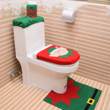 3PC Christmas Closestool Cover Santa Claus Toilet Seat And Tissue Cover Set Christmas Decorations For Bathroom Mat kerst decorat