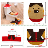 3PC Christmas Closestool Cover Santa Claus Toilet Seat And Tissue Cover Set Christmas Decorations For Bathroom Mat kerst decorat