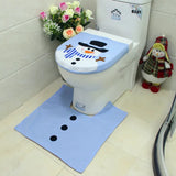 Toilet Foot Pad Seat Cover Cap Christmas Decorations Happy Santa Toilet Seat Cover and Rug Bathroom Accessory Santa Claus